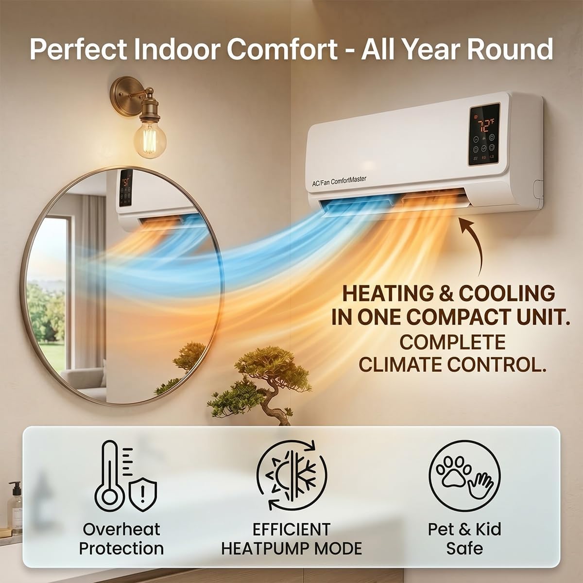 Smart Garden Offices - مكيف هواء ومدفأة مدمجة بقوة 1800